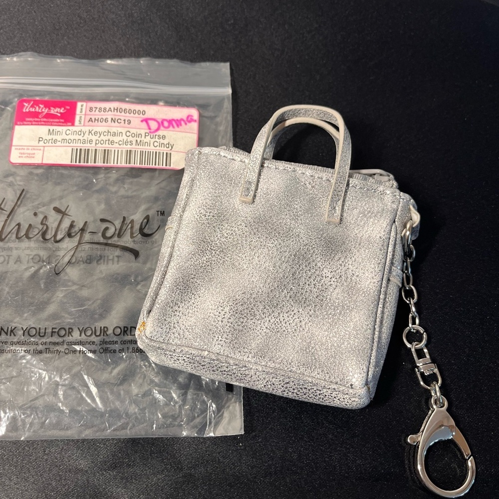 Thirty-One Mini Cindy Keychain Coin Purse. New